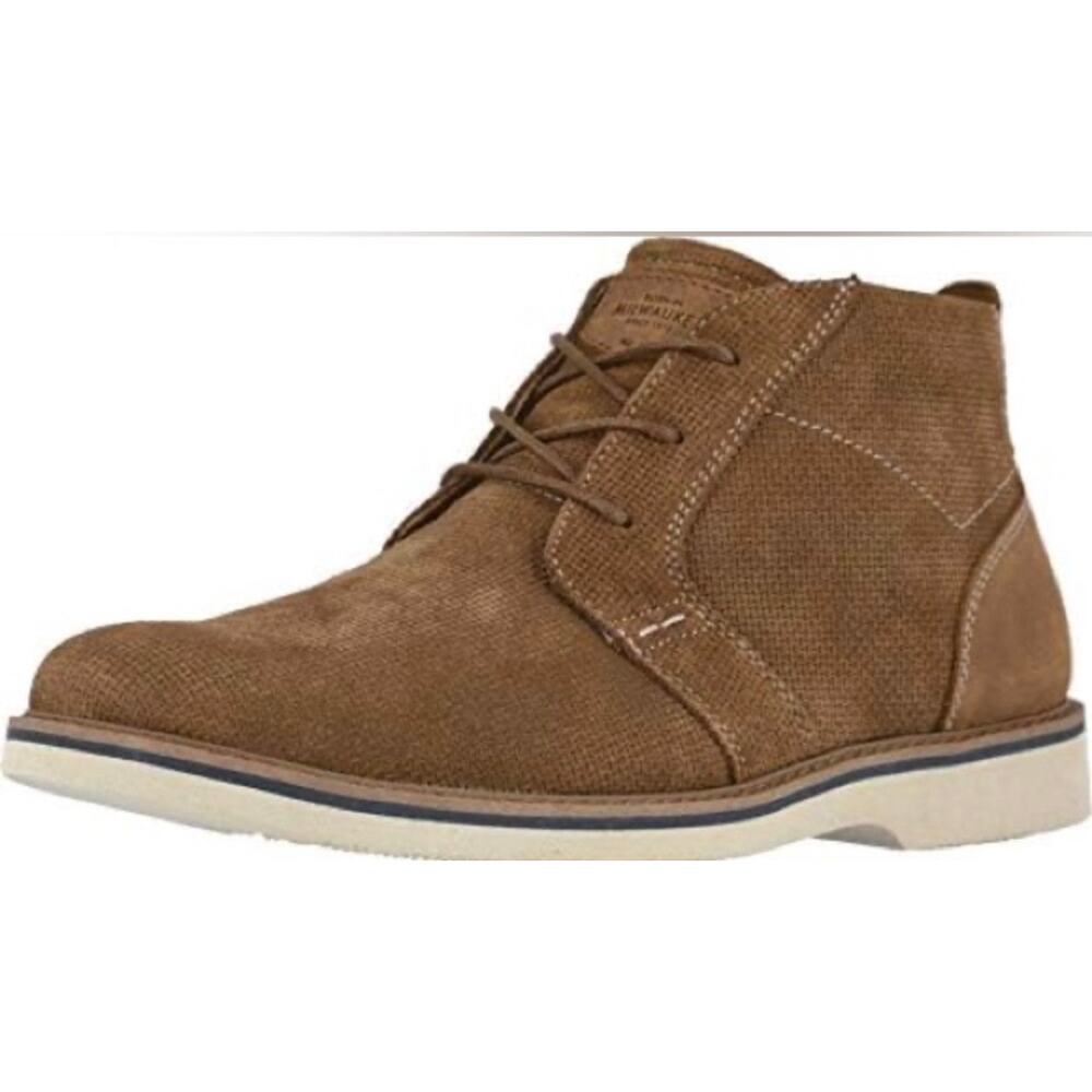 Nunn Bush 9.5 Men's Barklay Plain Toe Chukka Boots Textured Tan Suede Upper